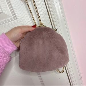 Mauve Furry fancy Purse